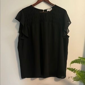 Carmen Black Women's Blouse with Ruffle sleeves